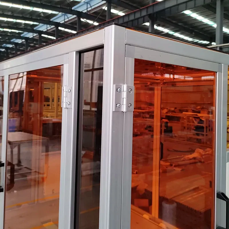 Industrial machine enclosure with clear access panels
